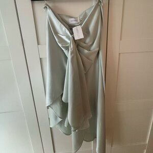 Significant Other “Azure” Mint Draped Satin Skirt (NWT, AU14/US10)